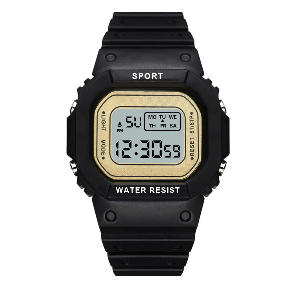 Sports Watch Boys Girls Student LED Electronic Watch Colorful Men Women Square Digital Watches Waterproof Rubber Clock