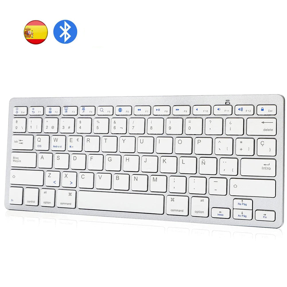 Spanish Layout Bluetooth Keyboard Wireless Spanish Keyboard teclado for Mac iPad iPhone iOS Android Windows Smart TV