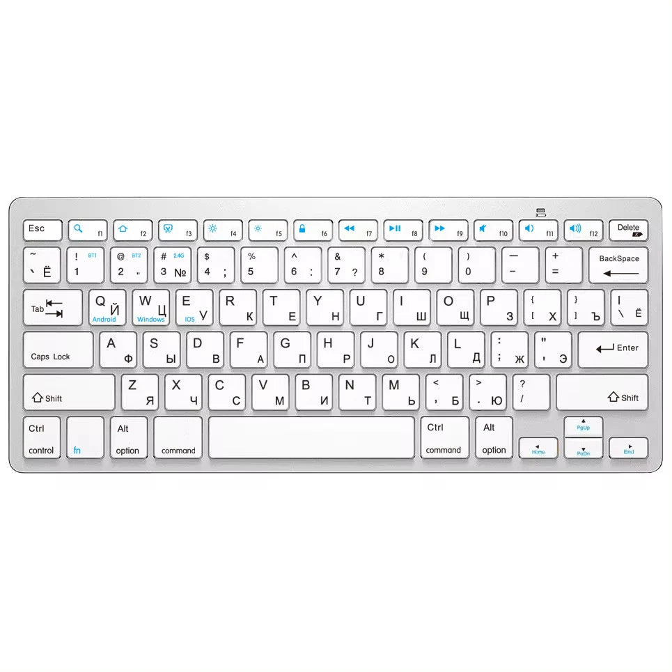 Russian English Layout Wireless Keyboard Bluetooth &amp; 2.4G Dual Mode Keyboard Slim and Compact Ergonomic for Windows ios Android