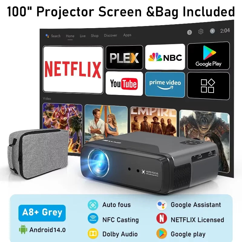 projector Portable 4K UHD HDR10 Home cinema Movie Google TV certified Gaming Outdoor MEMC Dust proof